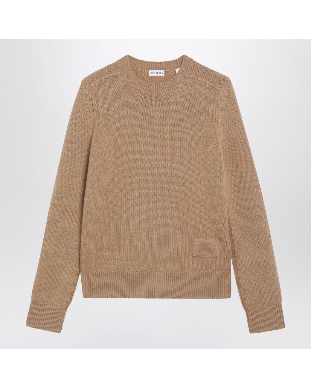 Burberry Natural Caramel Crewneck Cashmere Sweater
