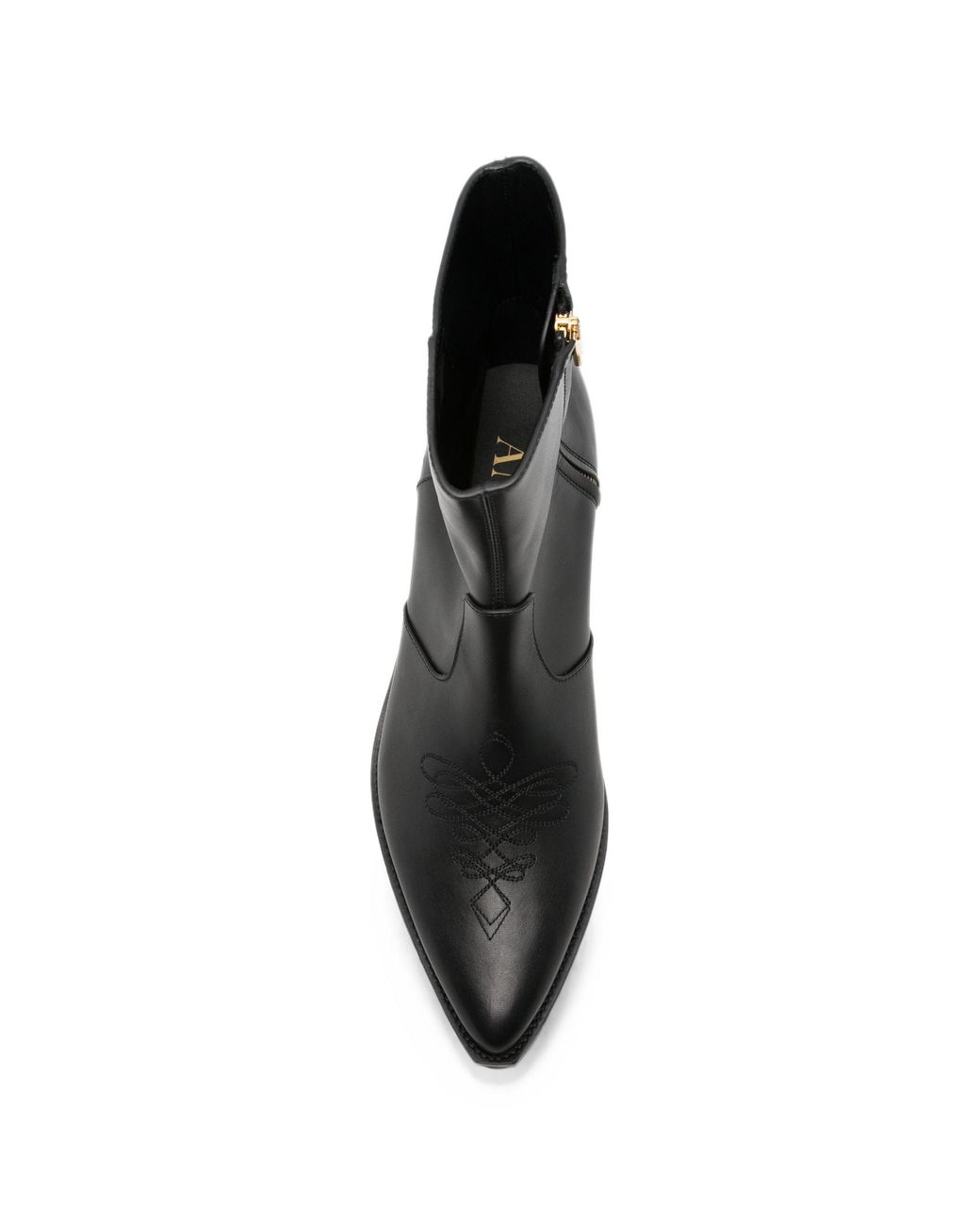 Amiri Black Ma Pointy Leather Mini Boot for men