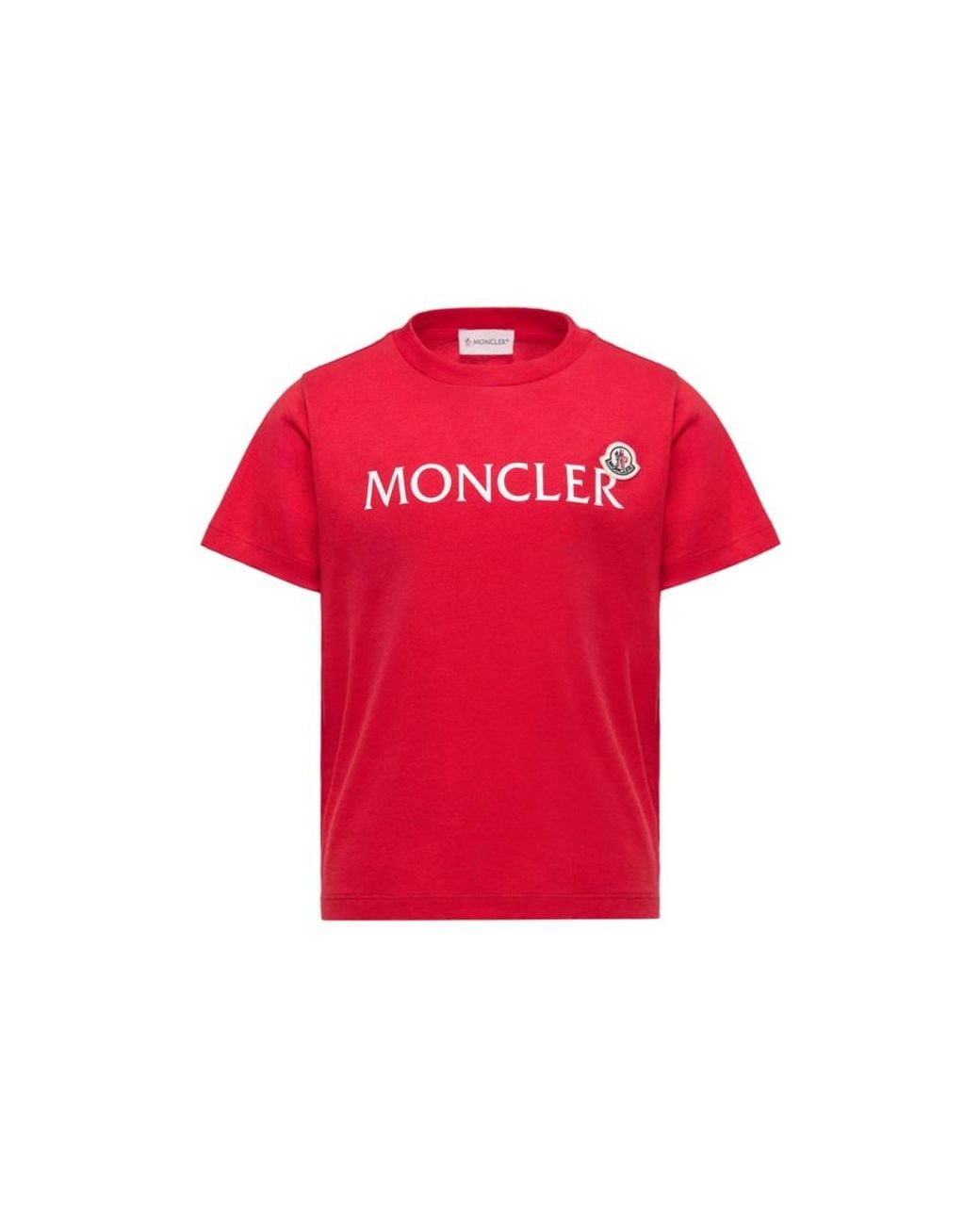 Moncler Red T-Shirt With Logo
