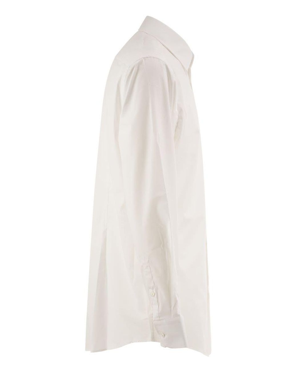 Boss White Stretch Cotton Shirt for men