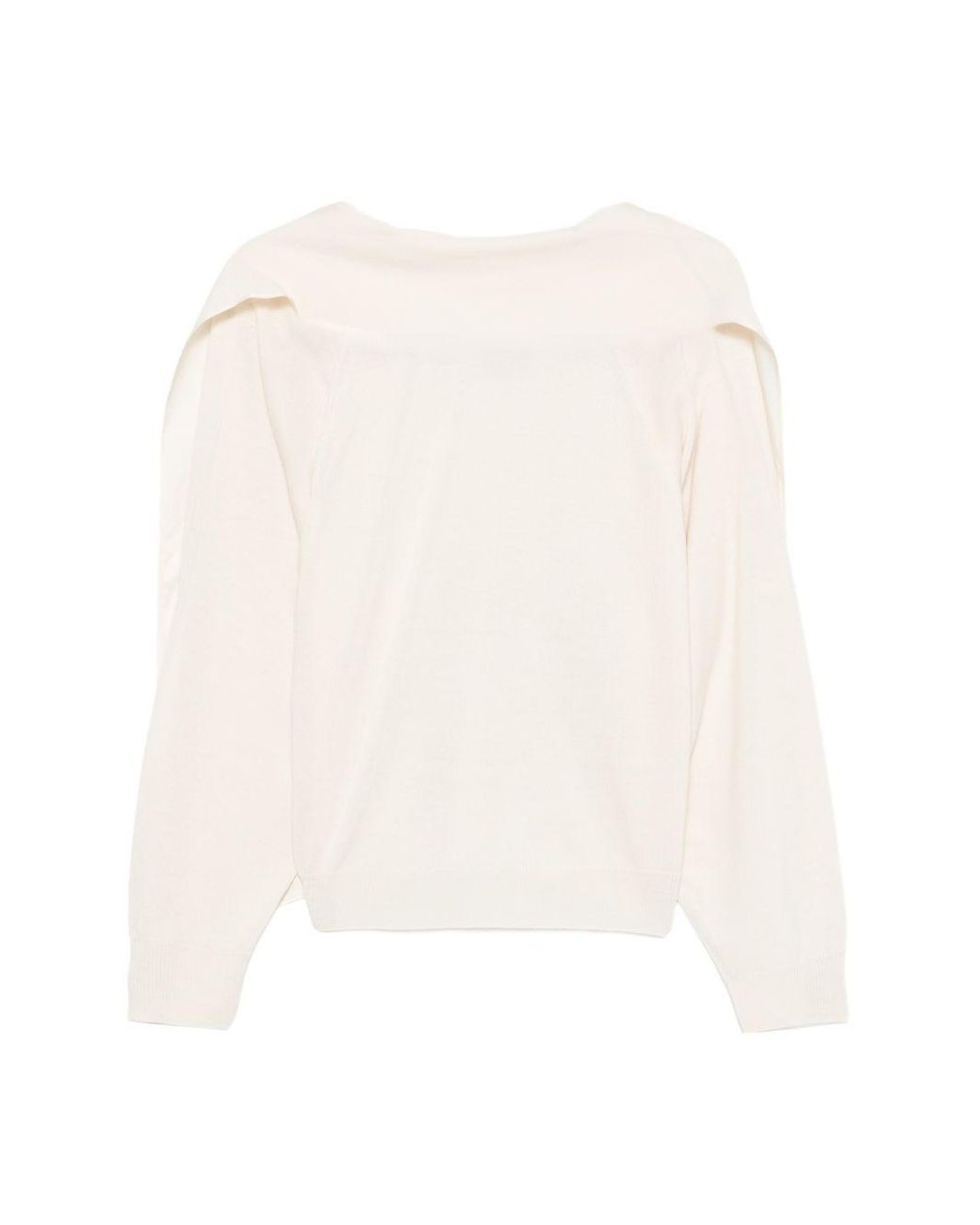 Semicouture White Kathi Turtle-Neck Sweater