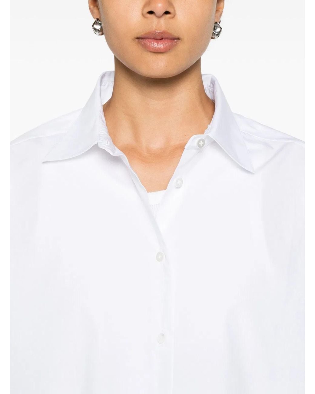 The Row White Luka Long-Sleeve Shirt