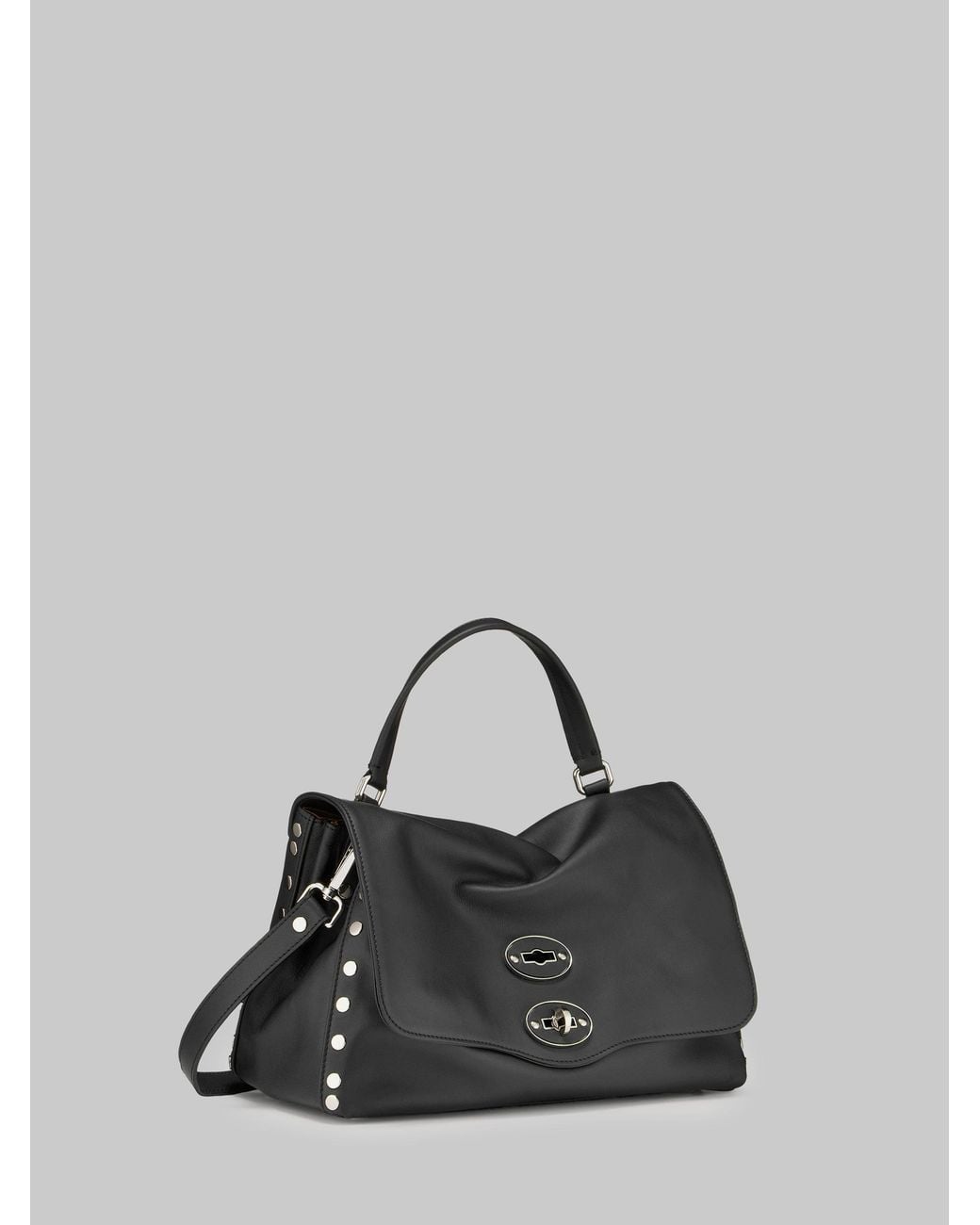 Zanellato Black Postina Saeta Bag S Lavagna