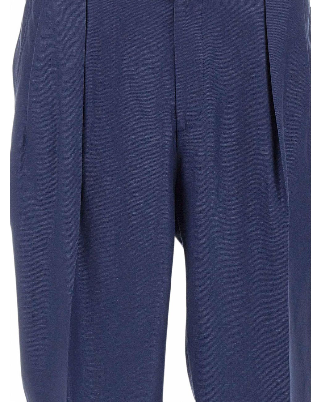 Briglia 1949 Blue "Portobello" Wool Linen Trousers for men