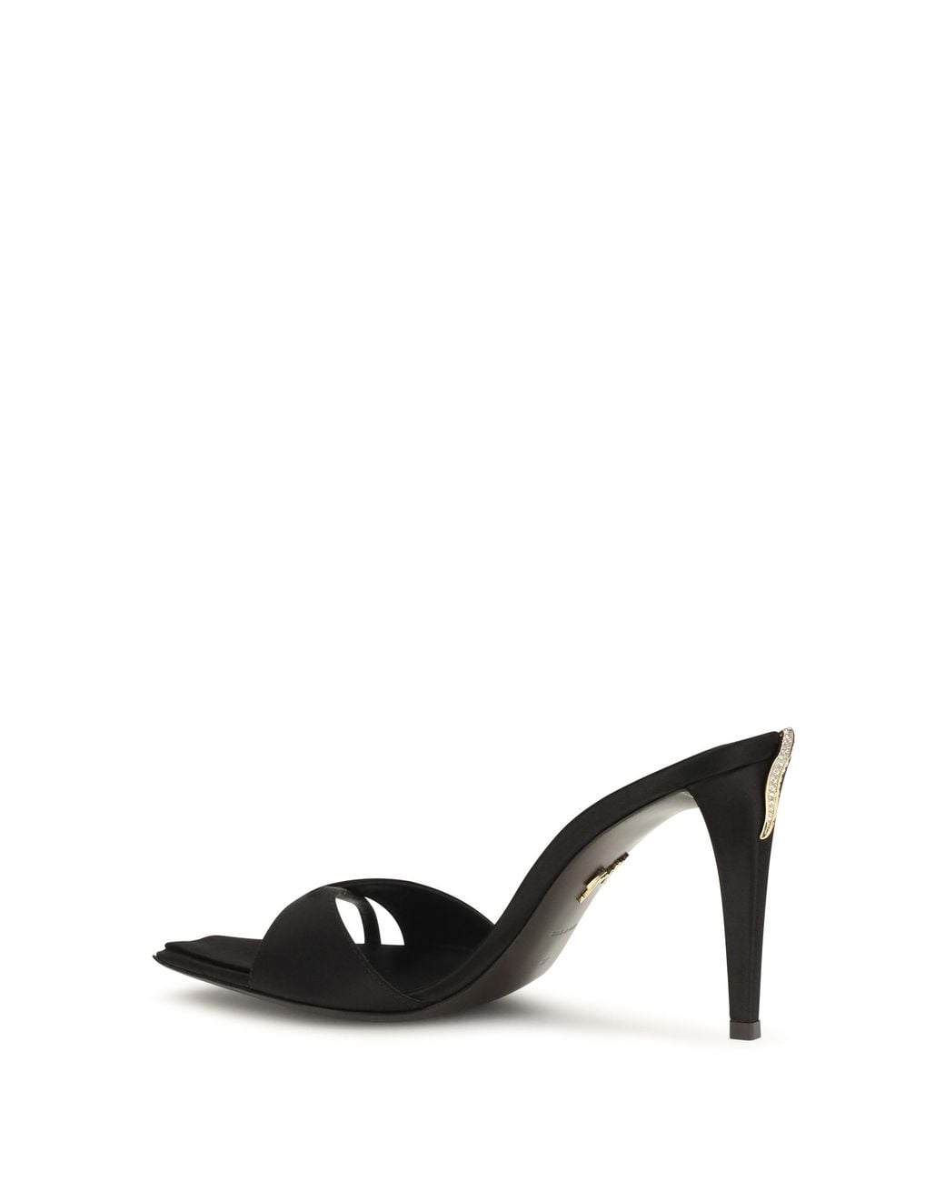 Giuseppe Zanotti Black Salamander Satin Mules Sandals