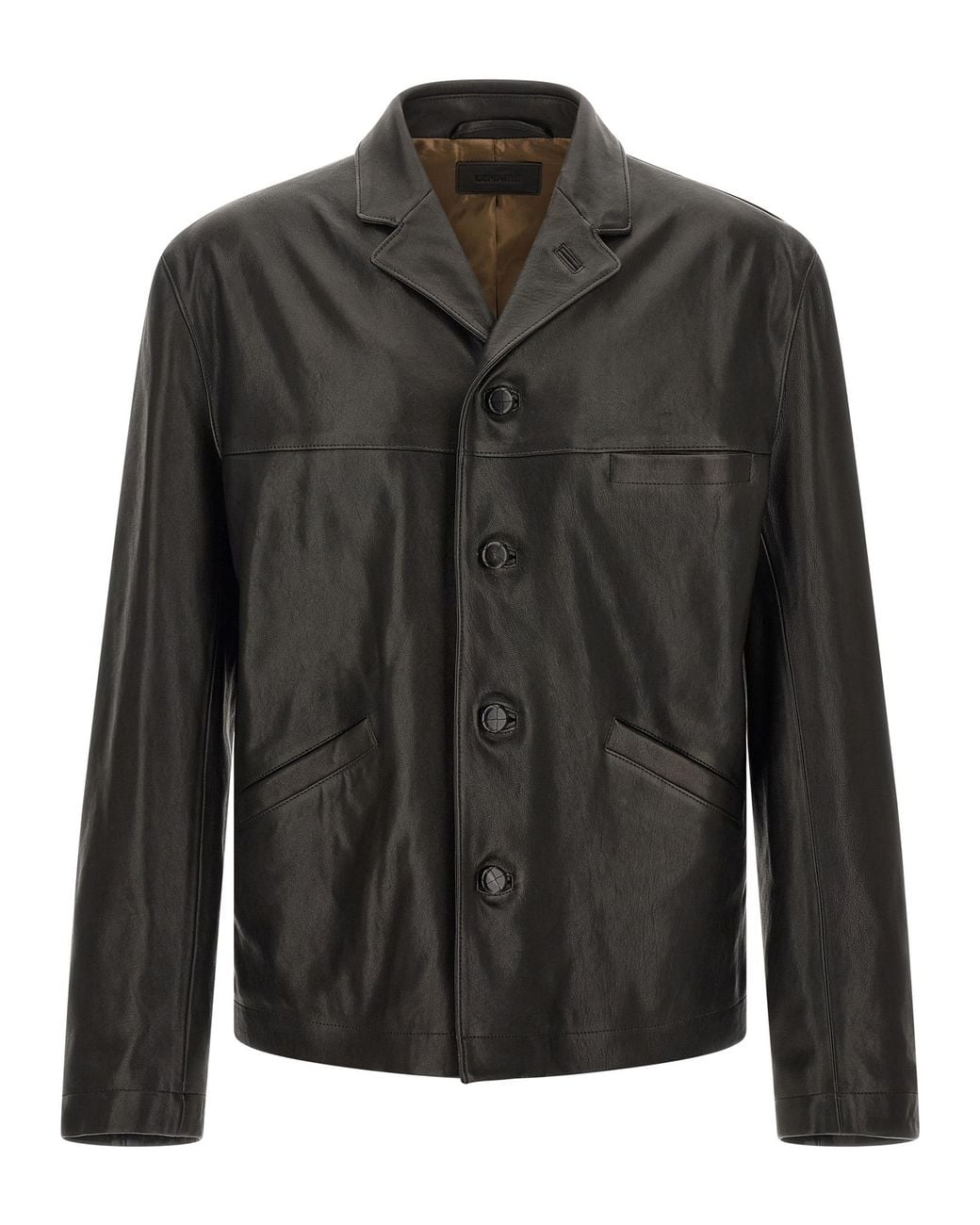 Lemaire Black Leather Jacket for men