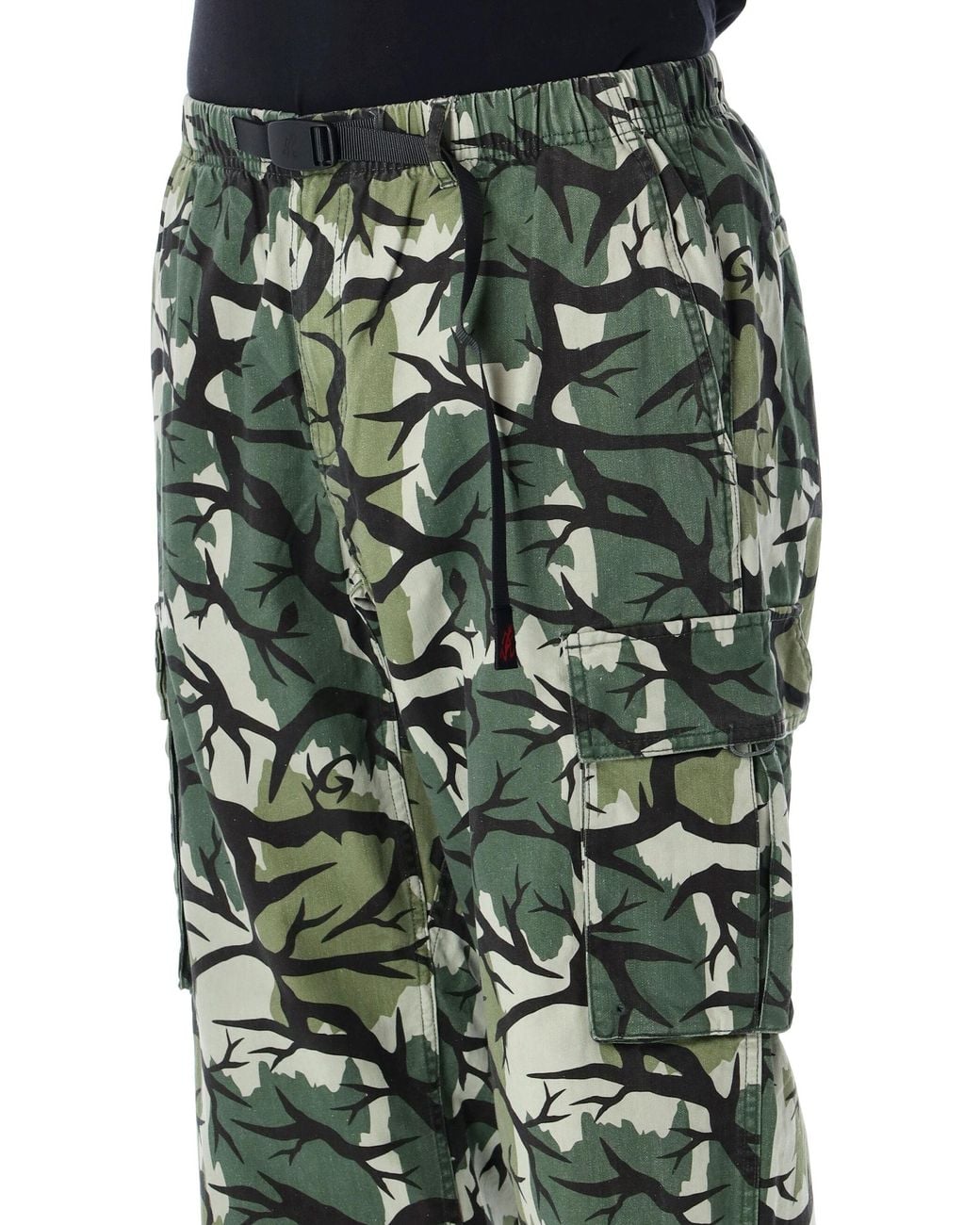 Gramicci Green Herringbone Cargo Pants for men