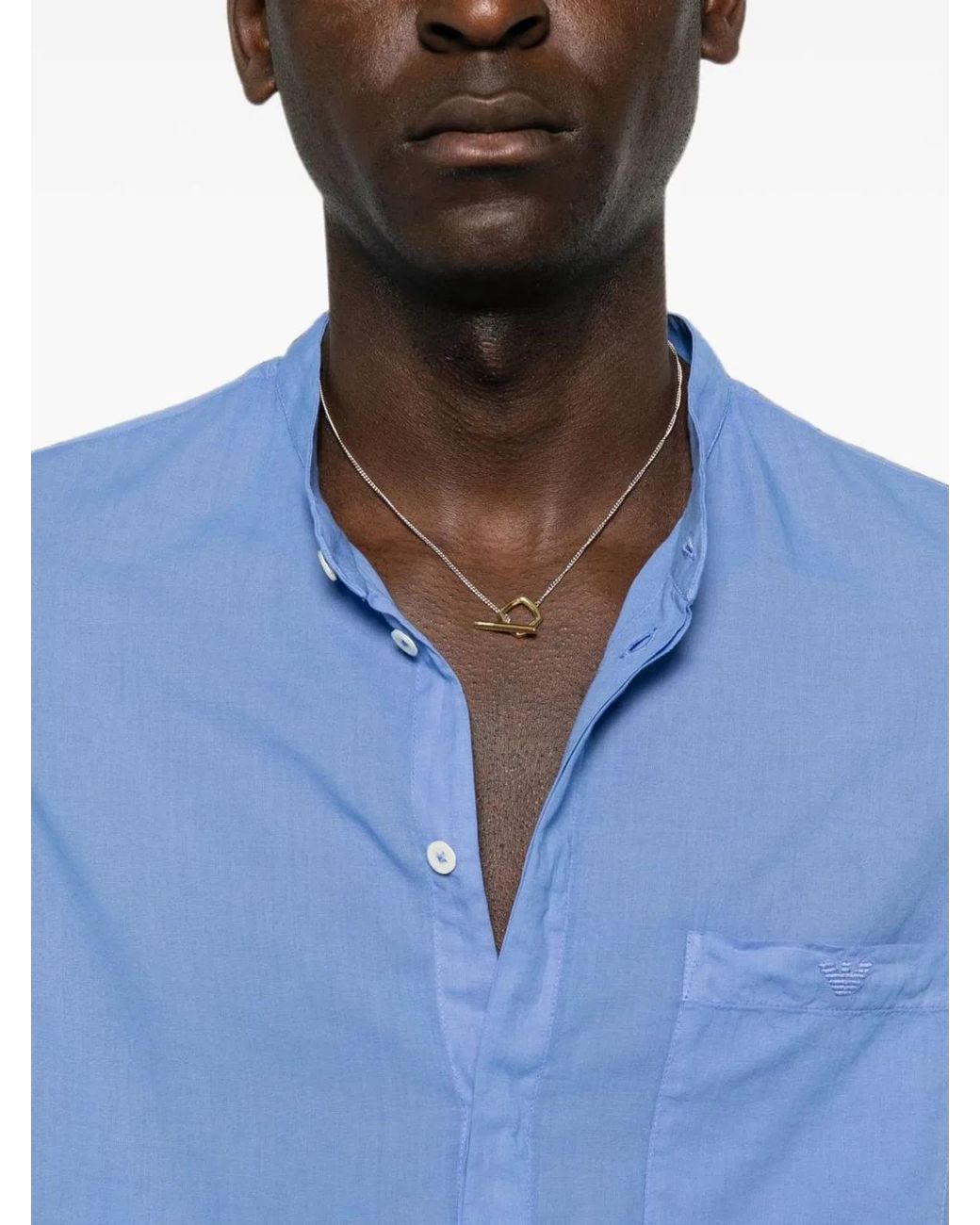 Emporio Armani Blue Cotton Shirt for men