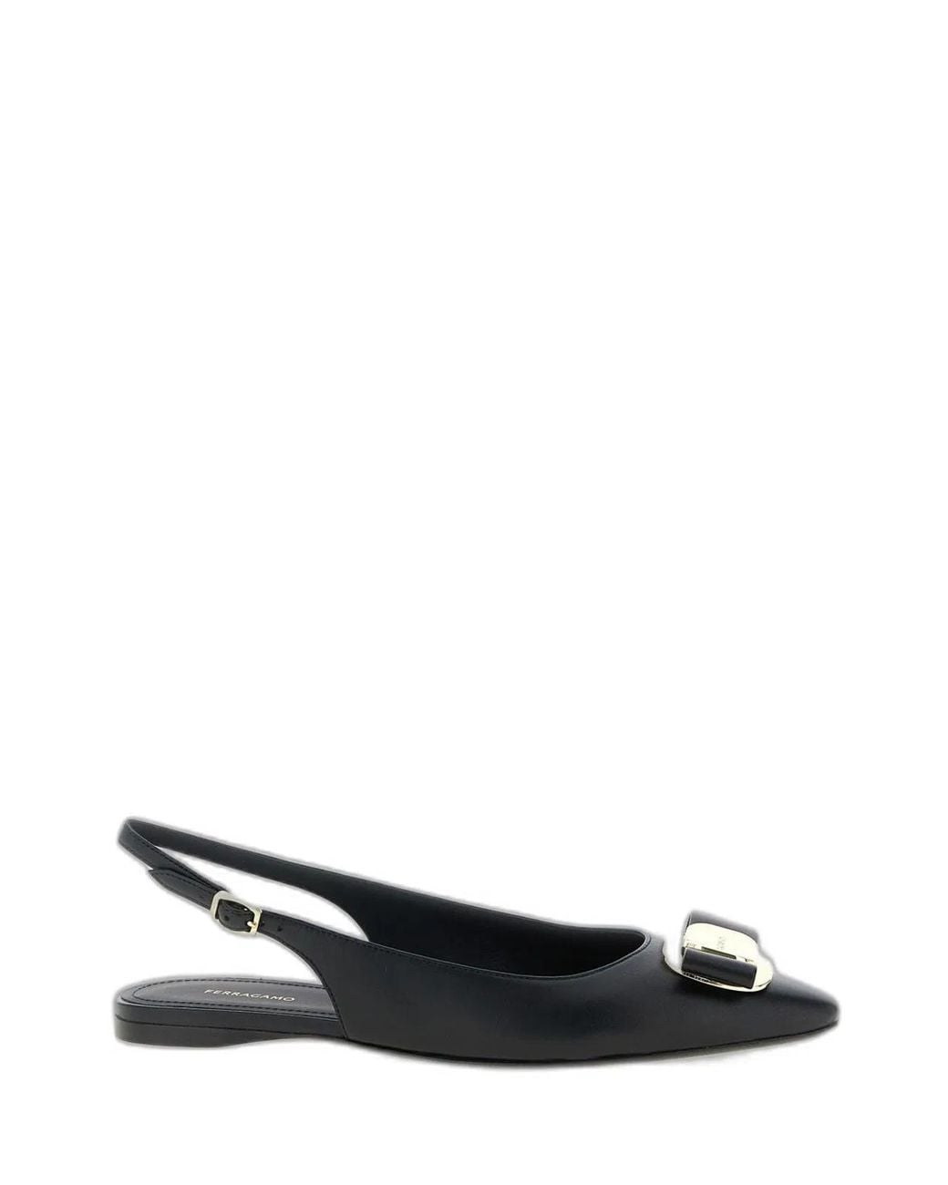 Ferragamo White Leather Slingback Pumps