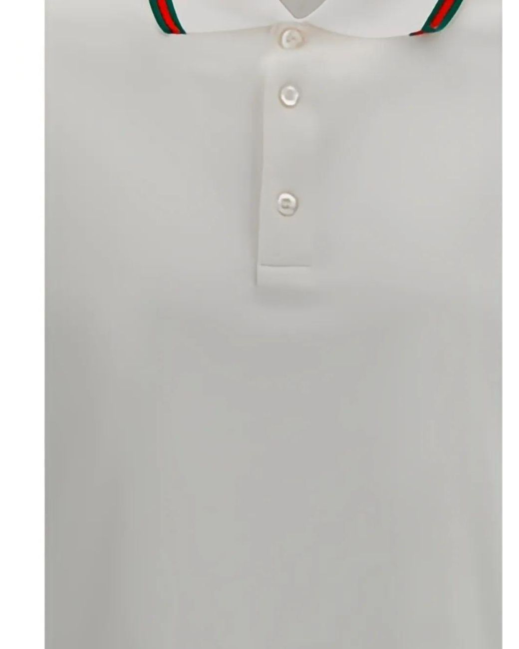 Gucci White Web-Stripe Polo Shirt for men
