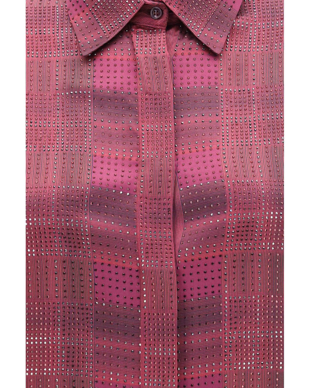 Ermanno Scervino Pink Crystal Check Satin Shirt