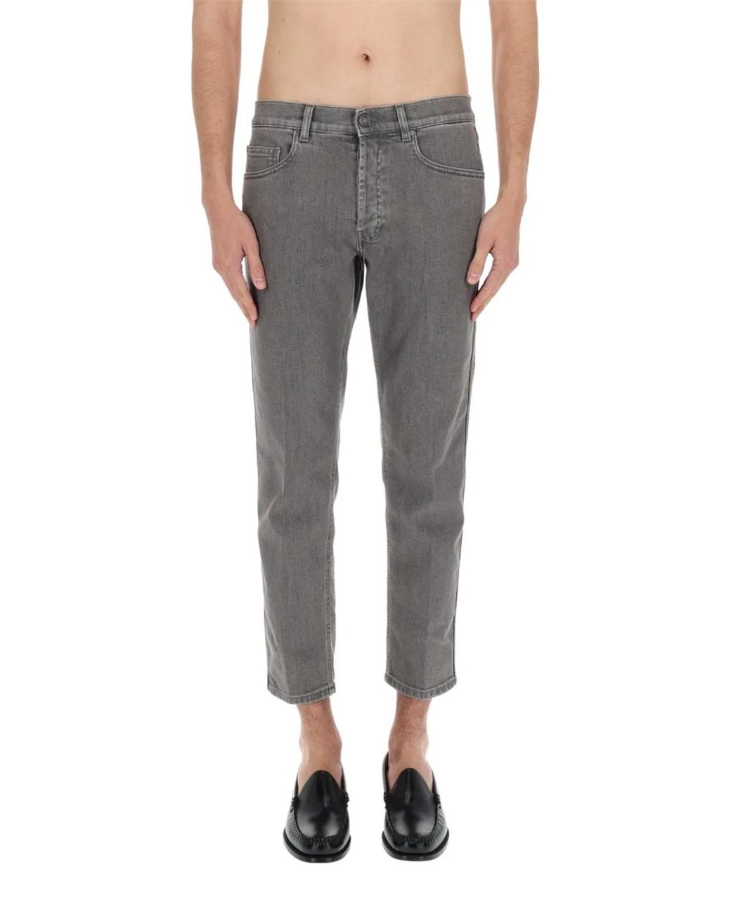 Lardini Gray Cotton Denim Jeans for men