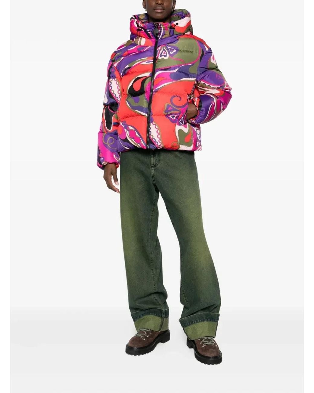 Emilio Pucci Pink Orchidee Print Down Jacket