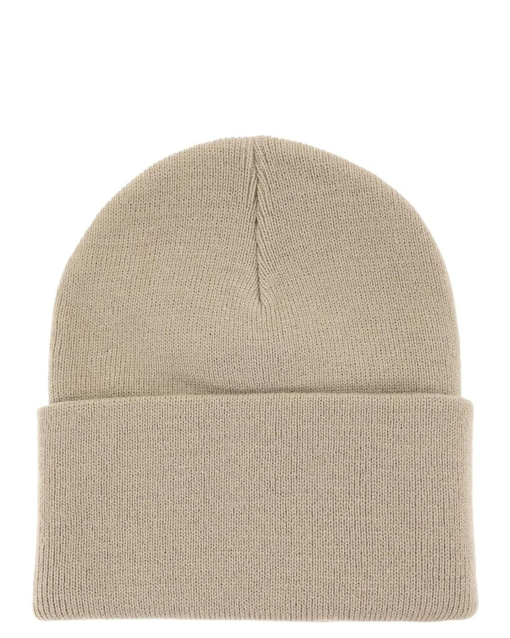 Carhartt Natural Hat With Turn-Up And Logo Label