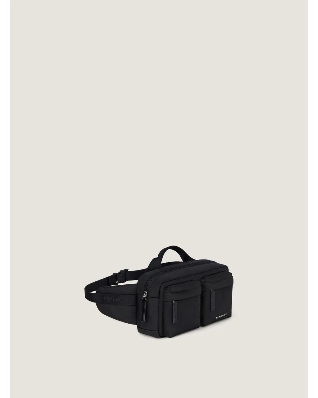 Givenchy Black Nylon Belt Bag With Logo for men
