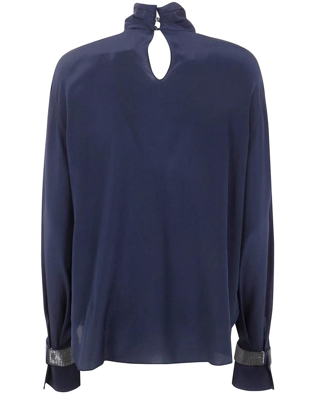 Brunello Cucinelli Blue Turtle Neck Blouse