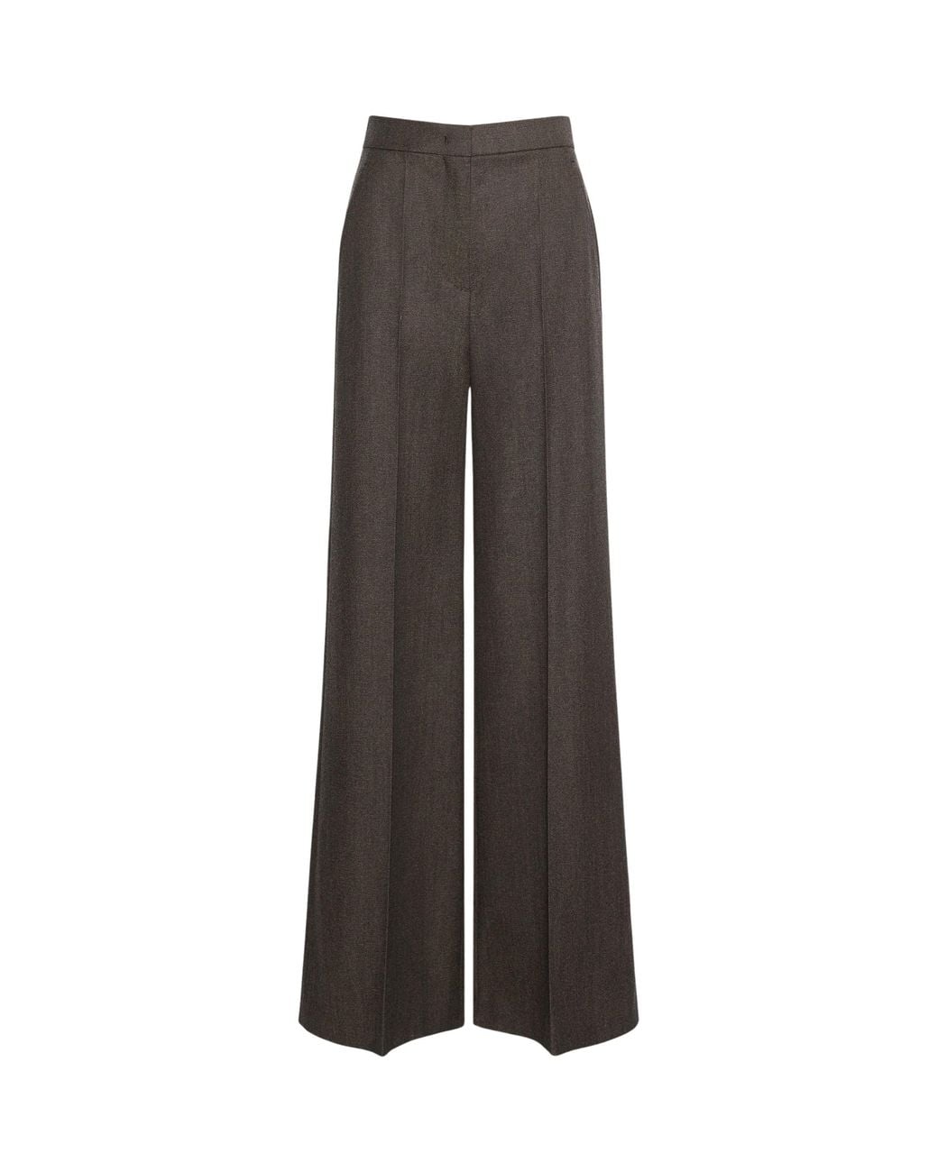 Max Mara Brown Denim-Look Wool Trousers