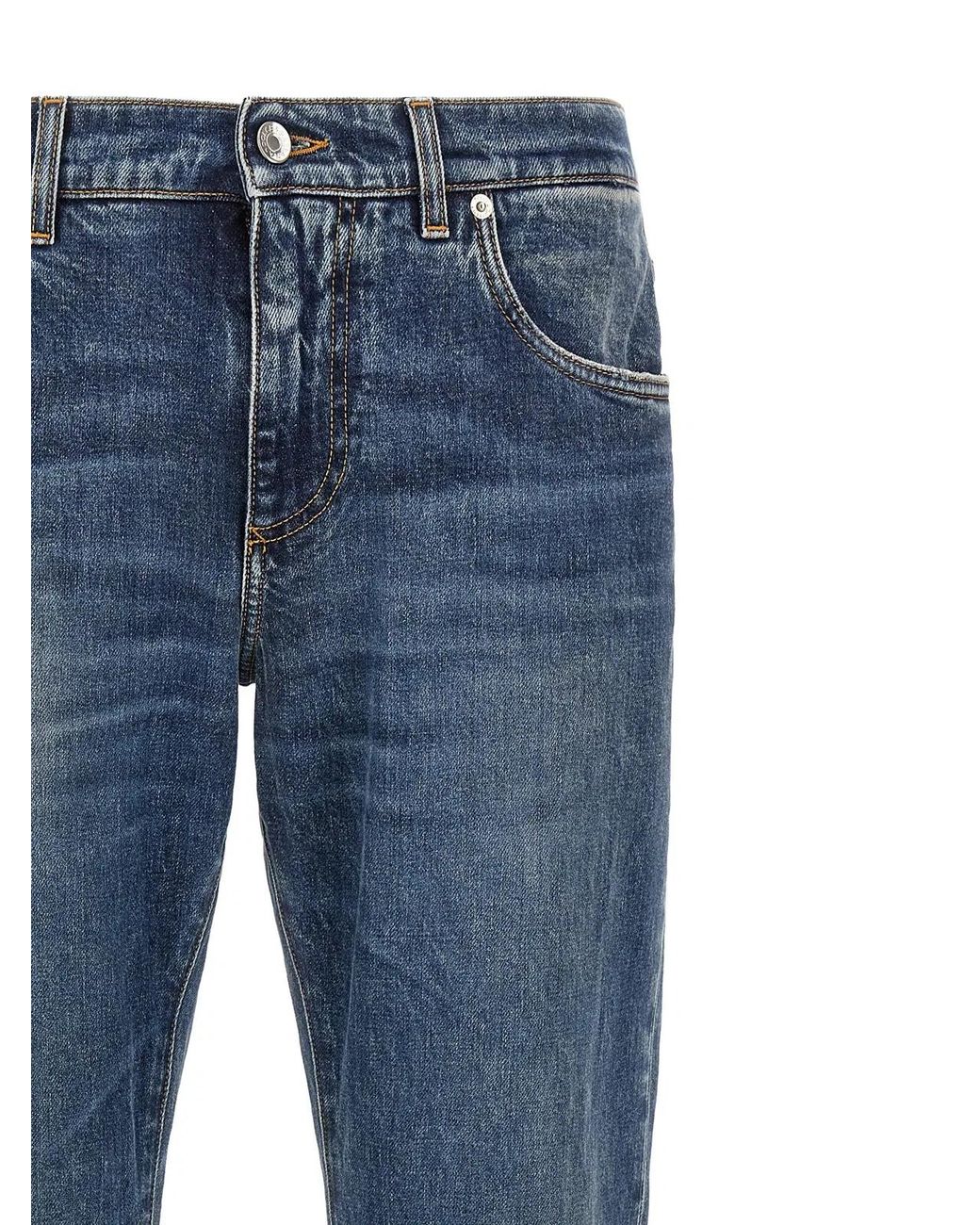 Dolce & Gabbana Blue Dolce & Gabbana Logo Plaque Jeans for men