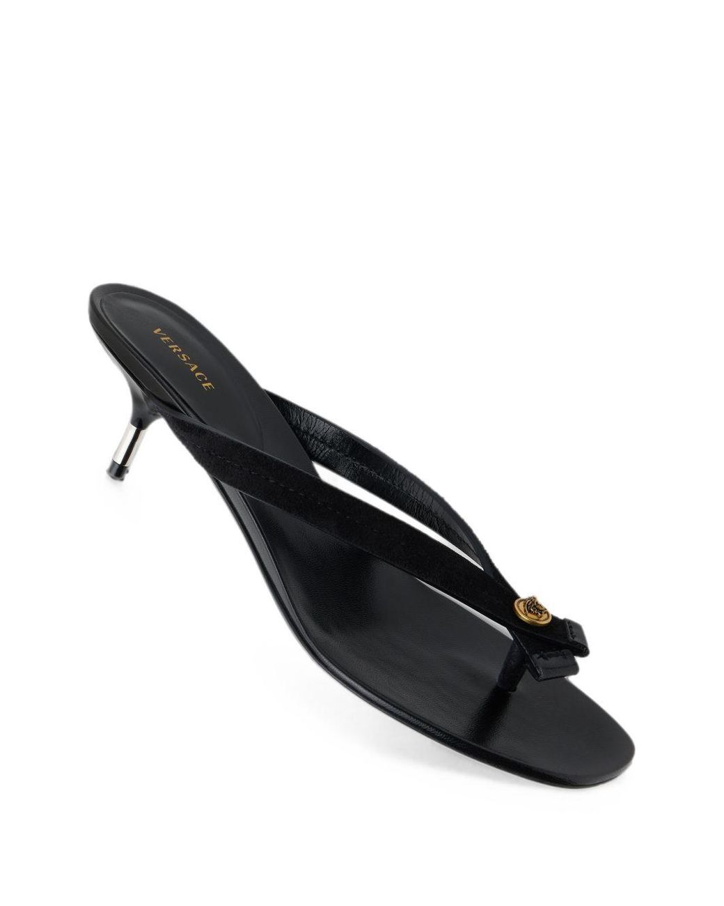 Versace White Leather Thong Sandals
