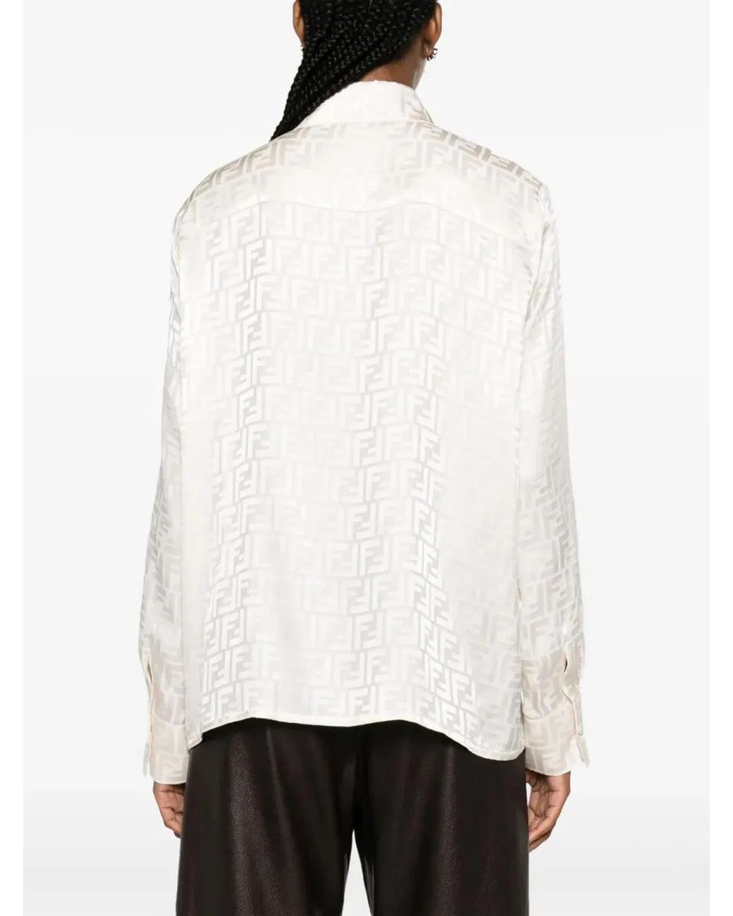 Fendi White Silk Ff Shirt