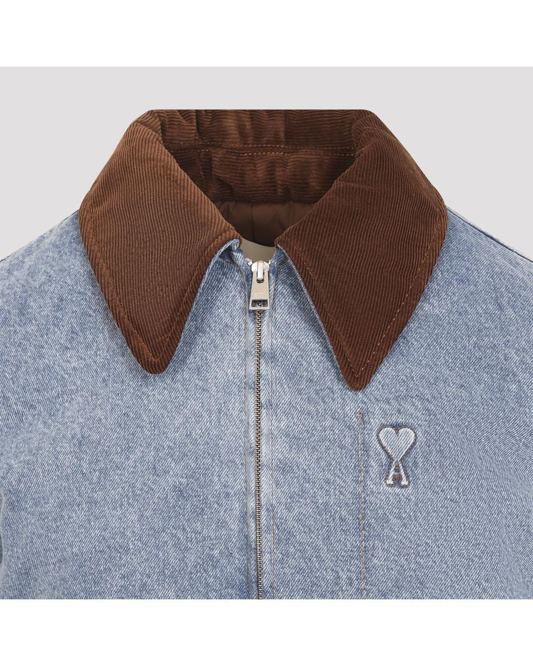 AMI Blue Adc Zipped Jacket for men