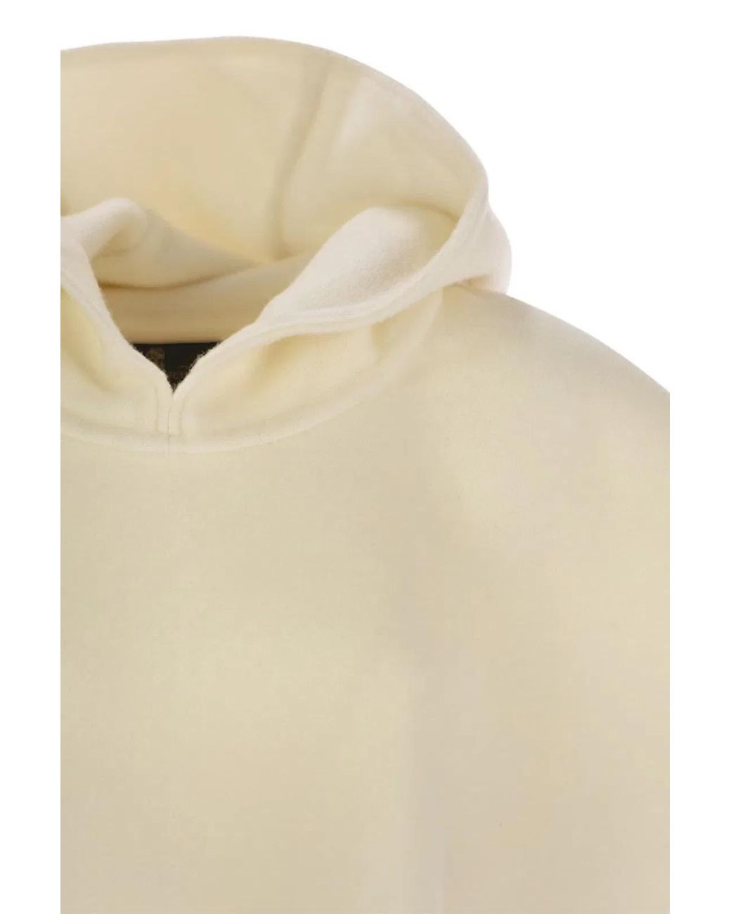 Brunello Cucinelli Natural Double Knit Wool And Cashmere Poncho With Hood And Fringes