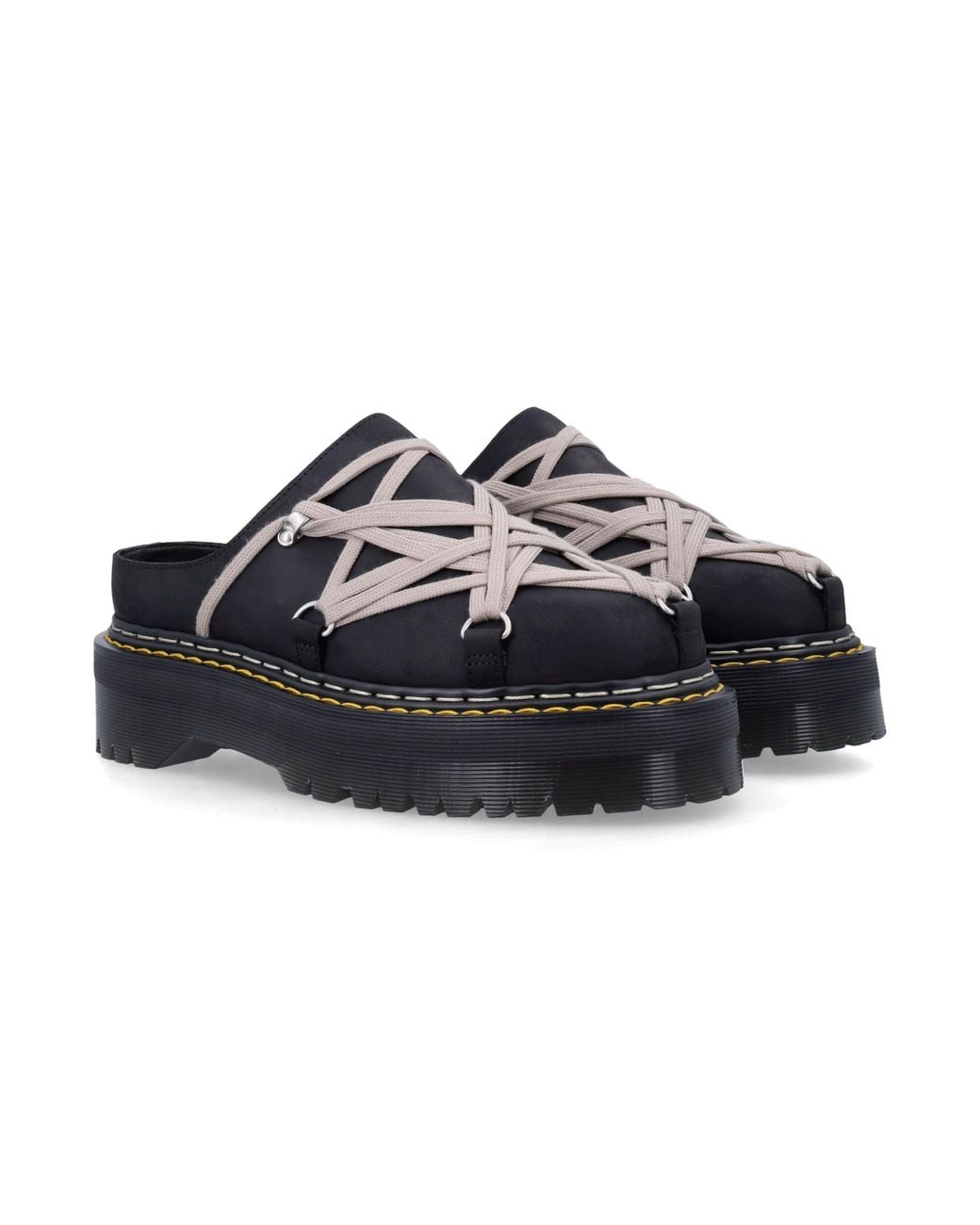 Dr. Martens Black Rick Owens X Dr Martens Rick Owens X Dr. Martens Quad Sole Megalace Mules for men