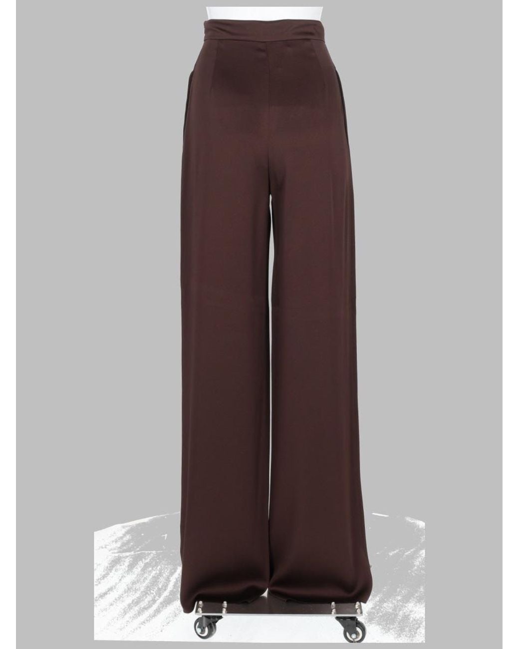 Max Mara Brown Pantalone A Gamba Ampia