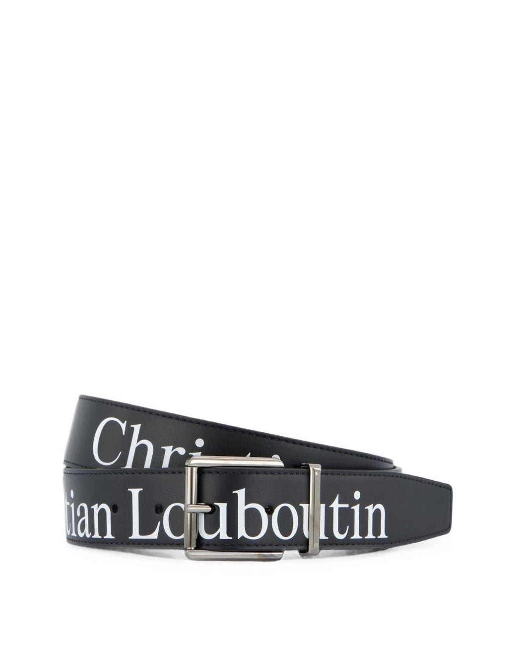 Christian Louboutin White The Maxi Belt Leather Belt for men