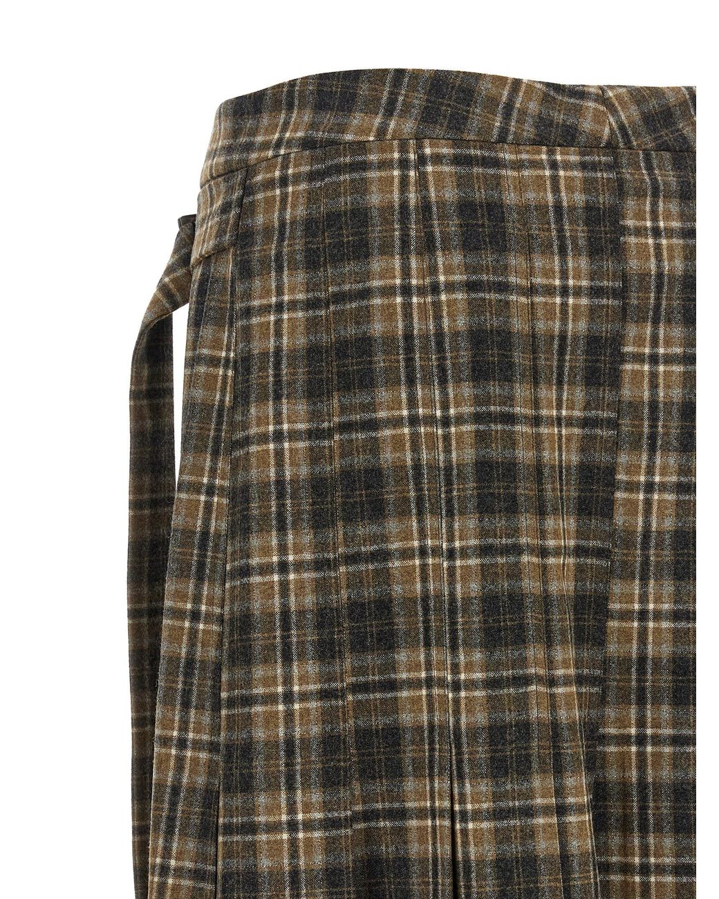 Brunello Cucinelli Green Tartan Skirt