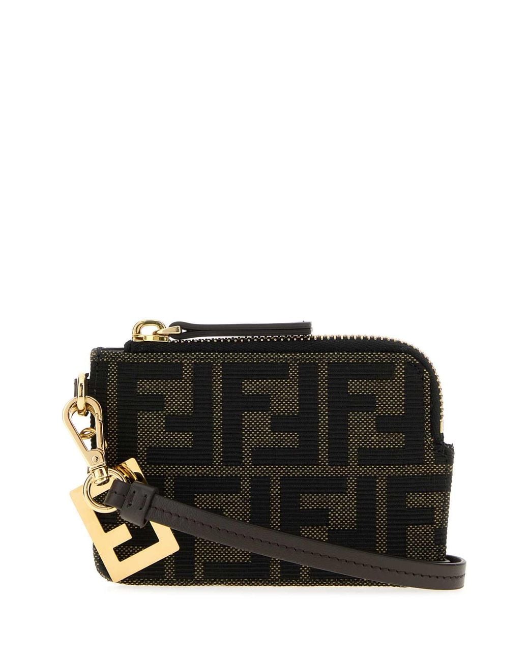 Fendi Black Card Case Ff Jacqu Acc.O