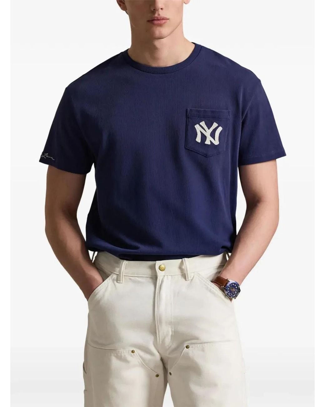 Polo Ralph Lauren Blue T-Shirt Crewneck Pocket for men