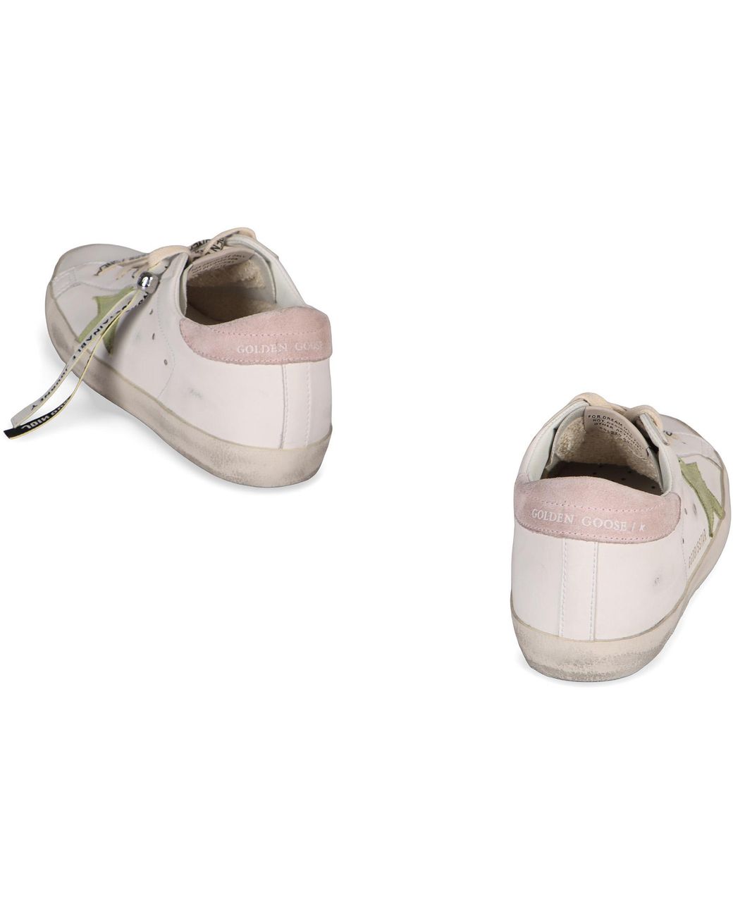 Golden Goose Deluxe Brand White "Super Star" Bio Based Upper Suede Star And Heel Sneakers