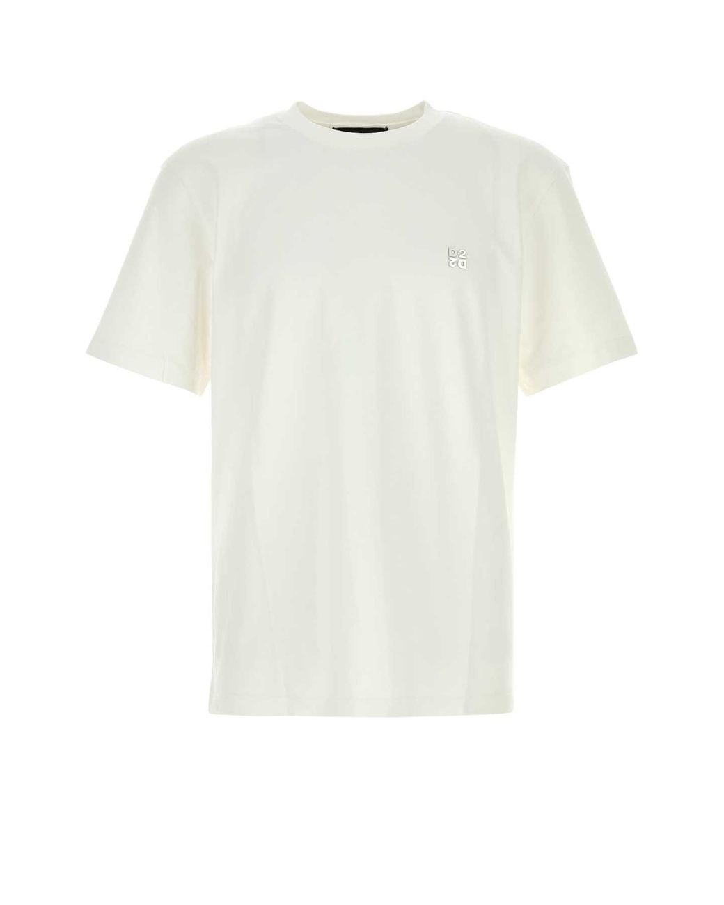 DSquared² White Metal D2 Upside Down Regular Fit T-Shirt for men