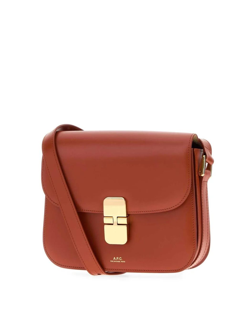 A.P.C. Brown Grace Small Leather Crossbody Bag