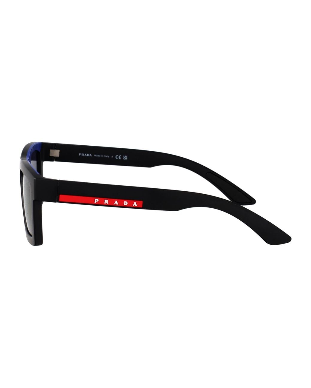 Prada Linea Rossa Blue Matte Injectate Sunglasses for men