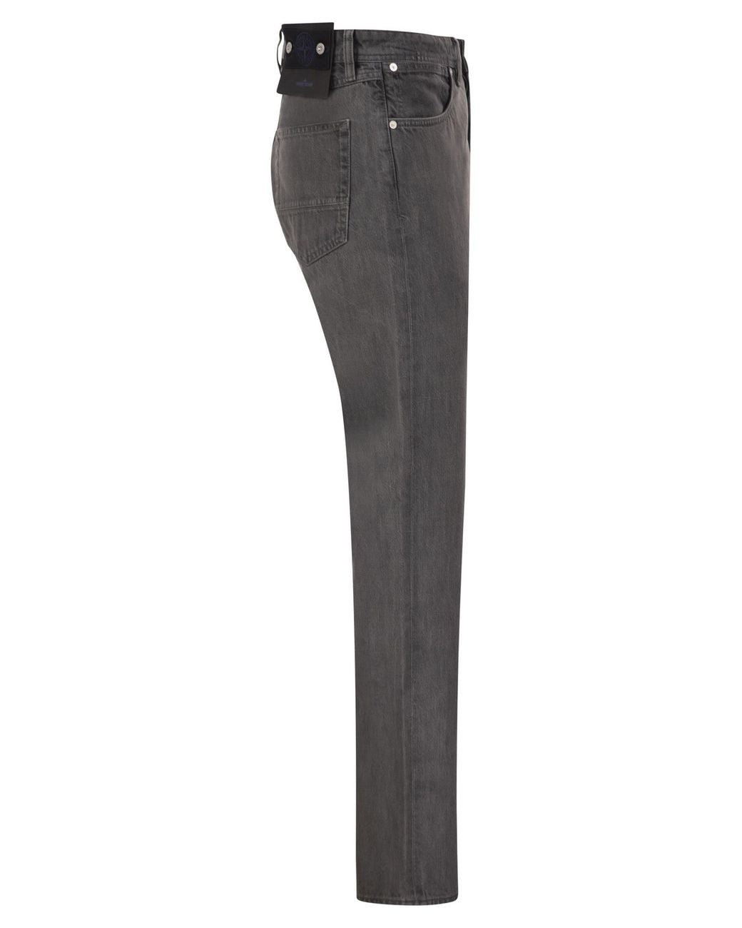 Stone Island Gray Straight-Leg Five-Pocket Cotton Jeans for men