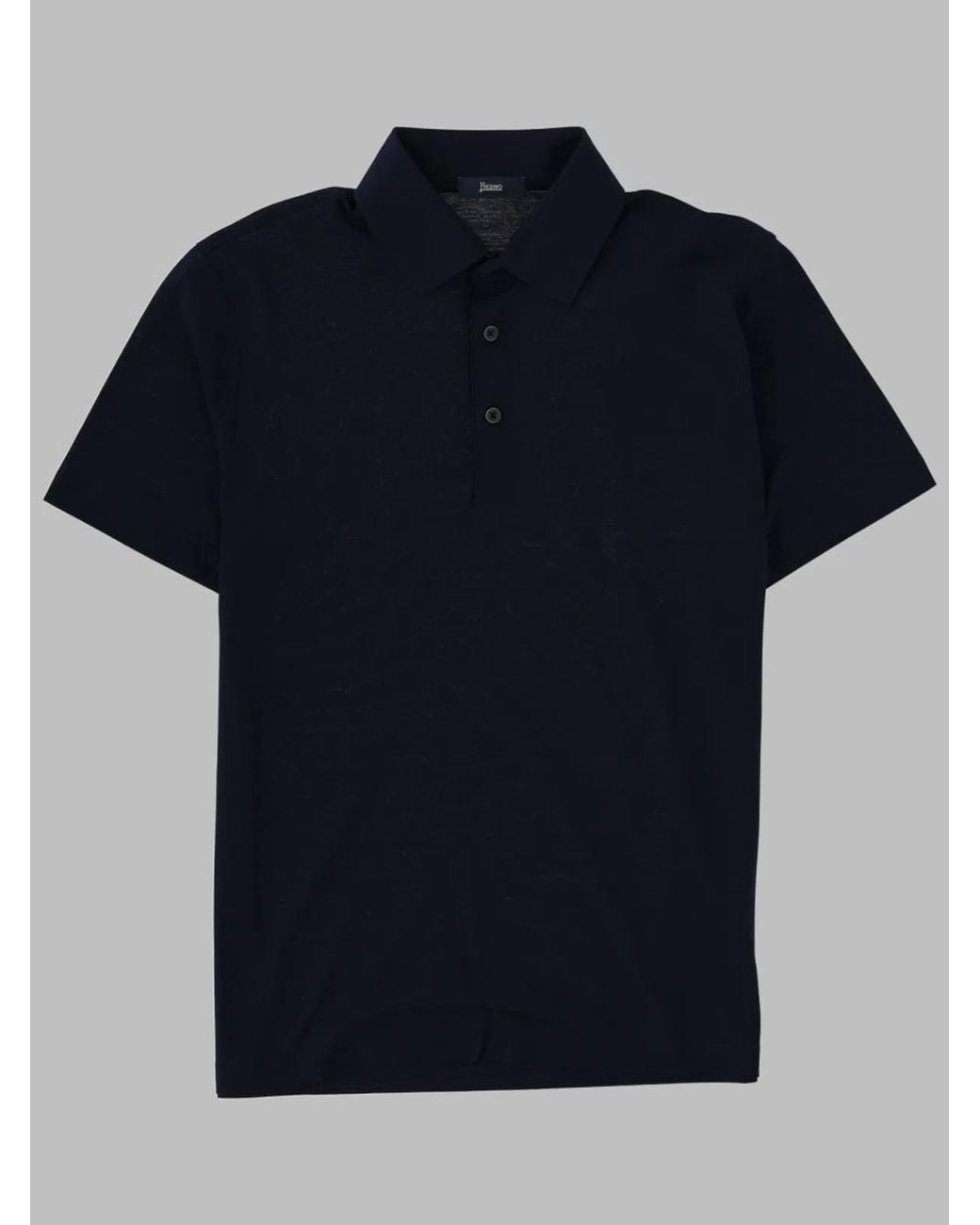 Herno Blue Short Sleeve Cotton Polo Shirt for men