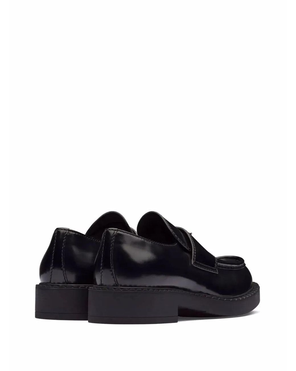 Prada Black Leather Chocolate Loafers for men