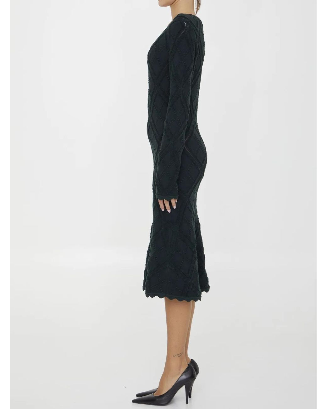 Burberry Black Aran Knit Dress