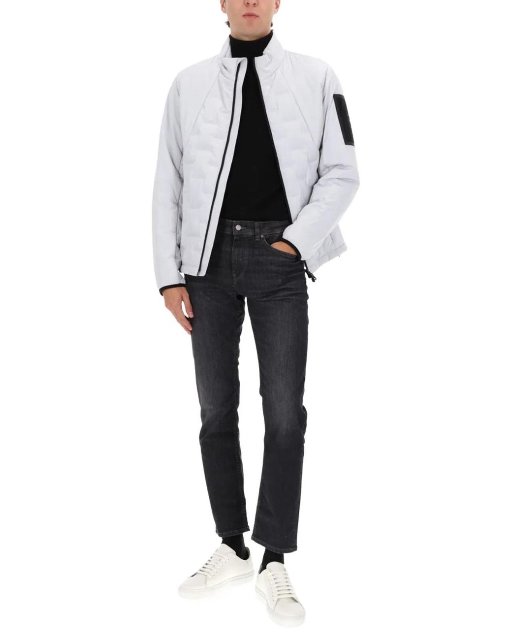 Boss White "Down Hybrid" Jacket for men