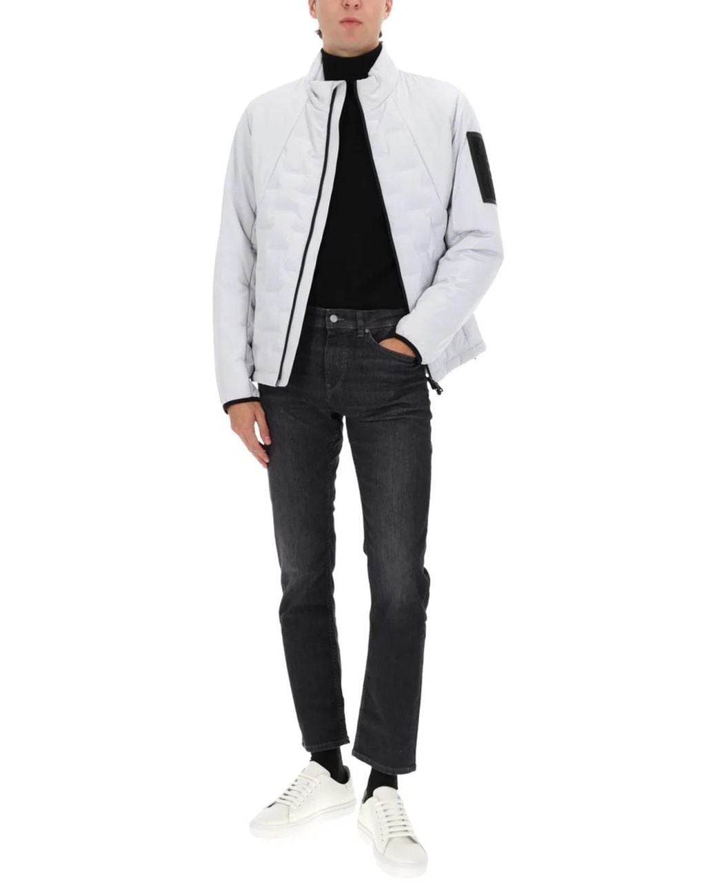 Boss White Polyester Jacket for men