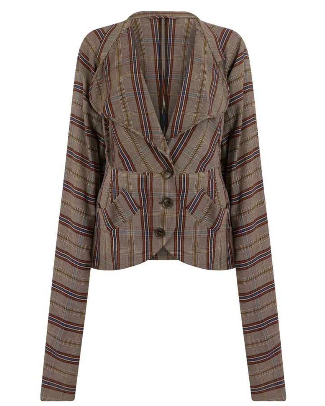 Vivienne Westwood Brown Blazer Checkered Viscose Blazers
