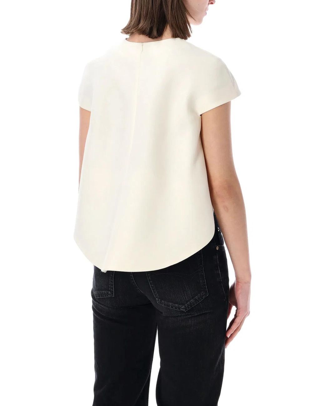 Balenciaga Black Asymmetric Cropped Top