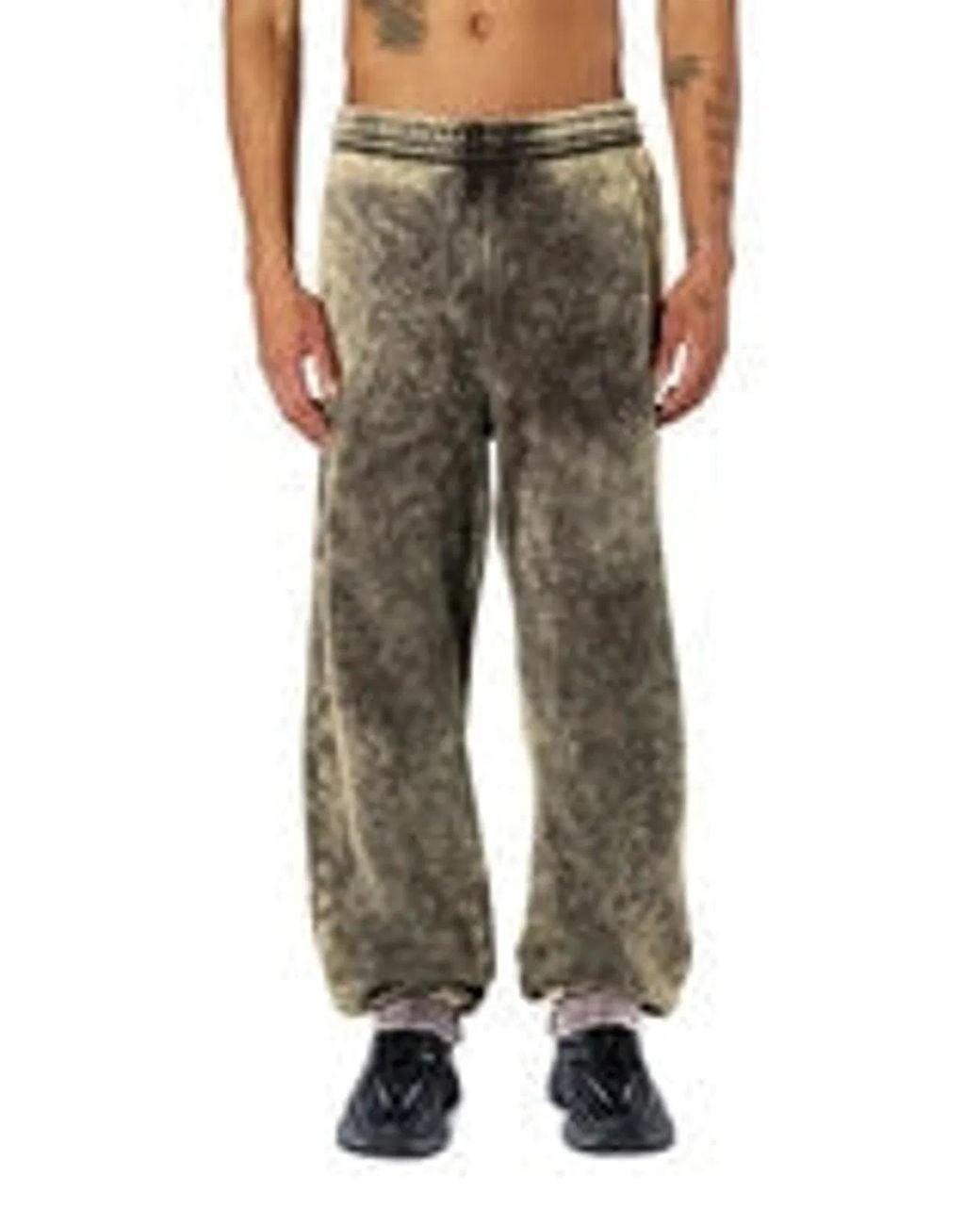 DIESEL Green Paintnts Markand Cuff Pants For for men