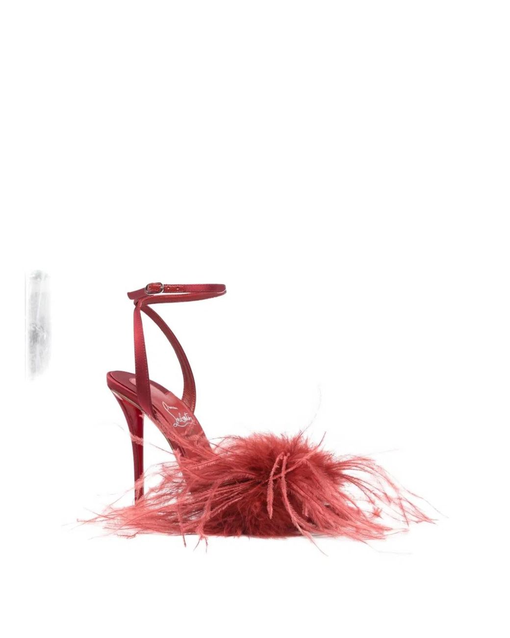 Christian Louboutin Red Miss Z Plumes Sandals