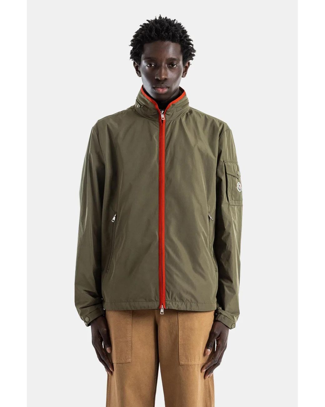 Moncler Green Coupe-Vent Nylon Vert Zip Sayan for men