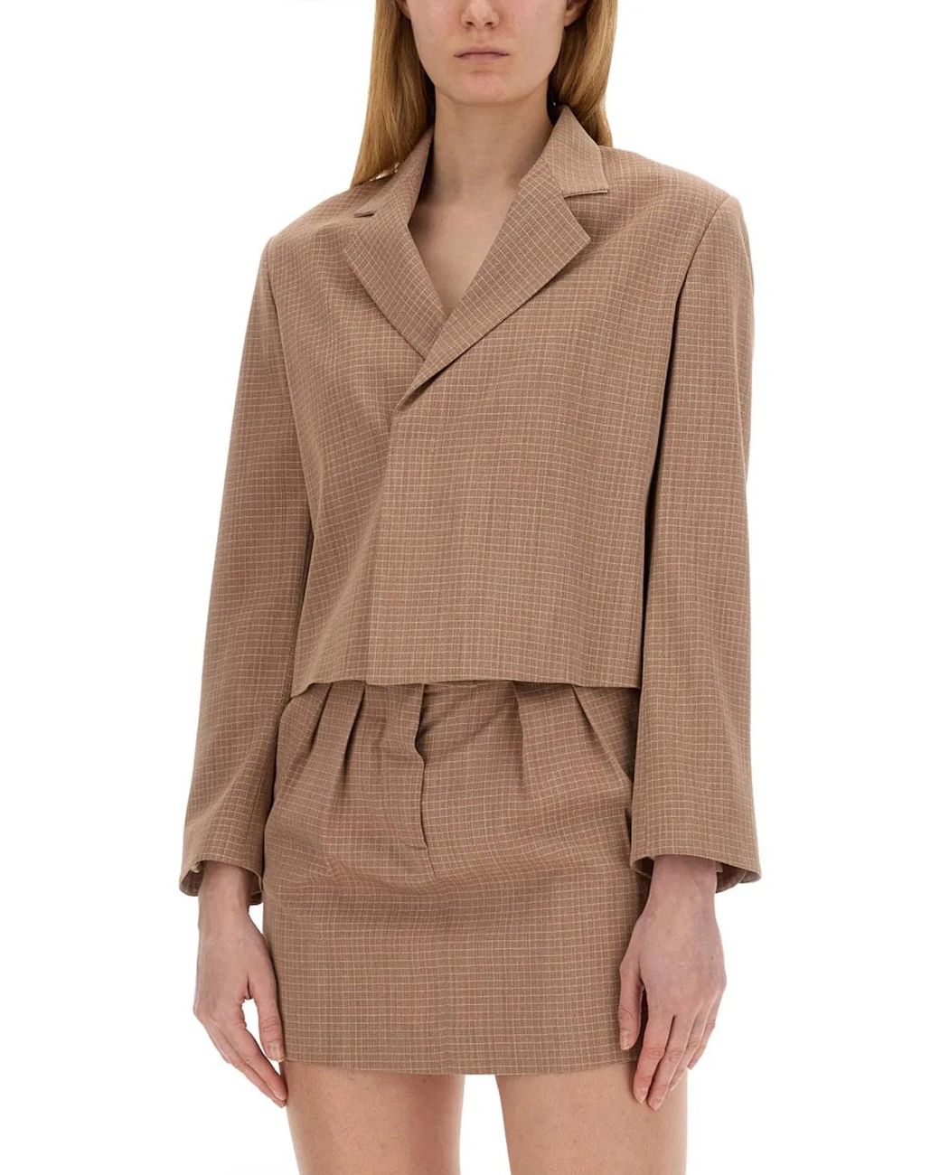 Alysi Brown Cropped Jacket