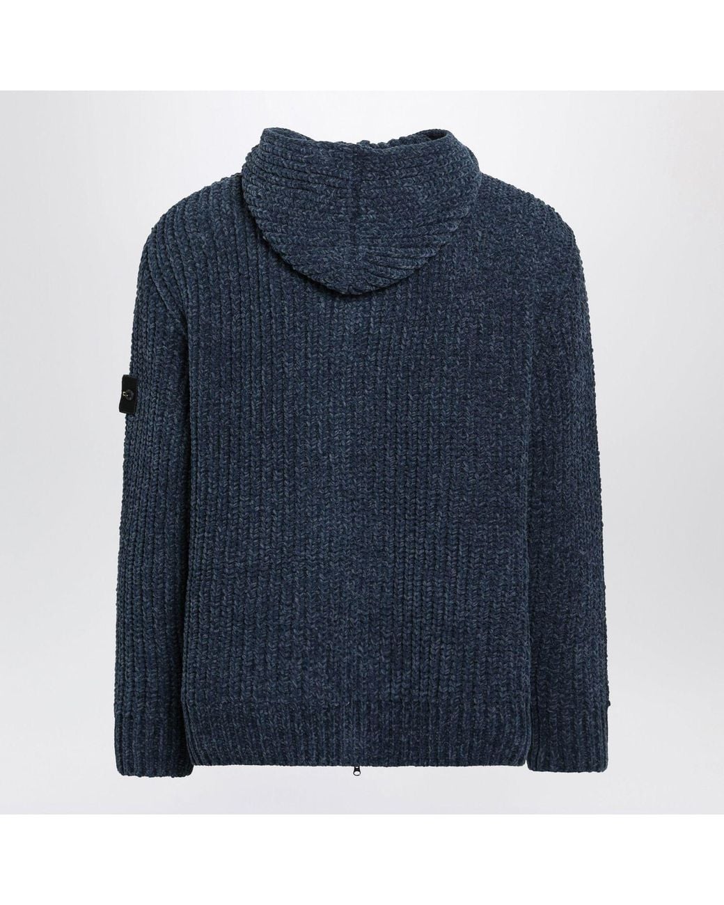 Stone Island Blue Steel Chenille Zipup Hoodie for men