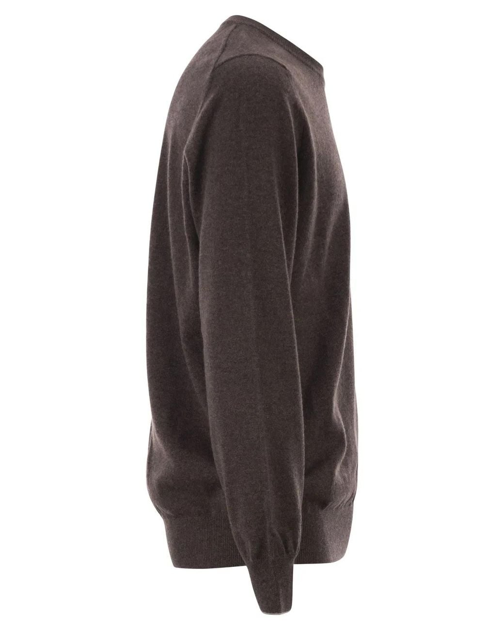 Brunello Cucinelli Brown Pure Cashmere Crew-Neck Sweater for men